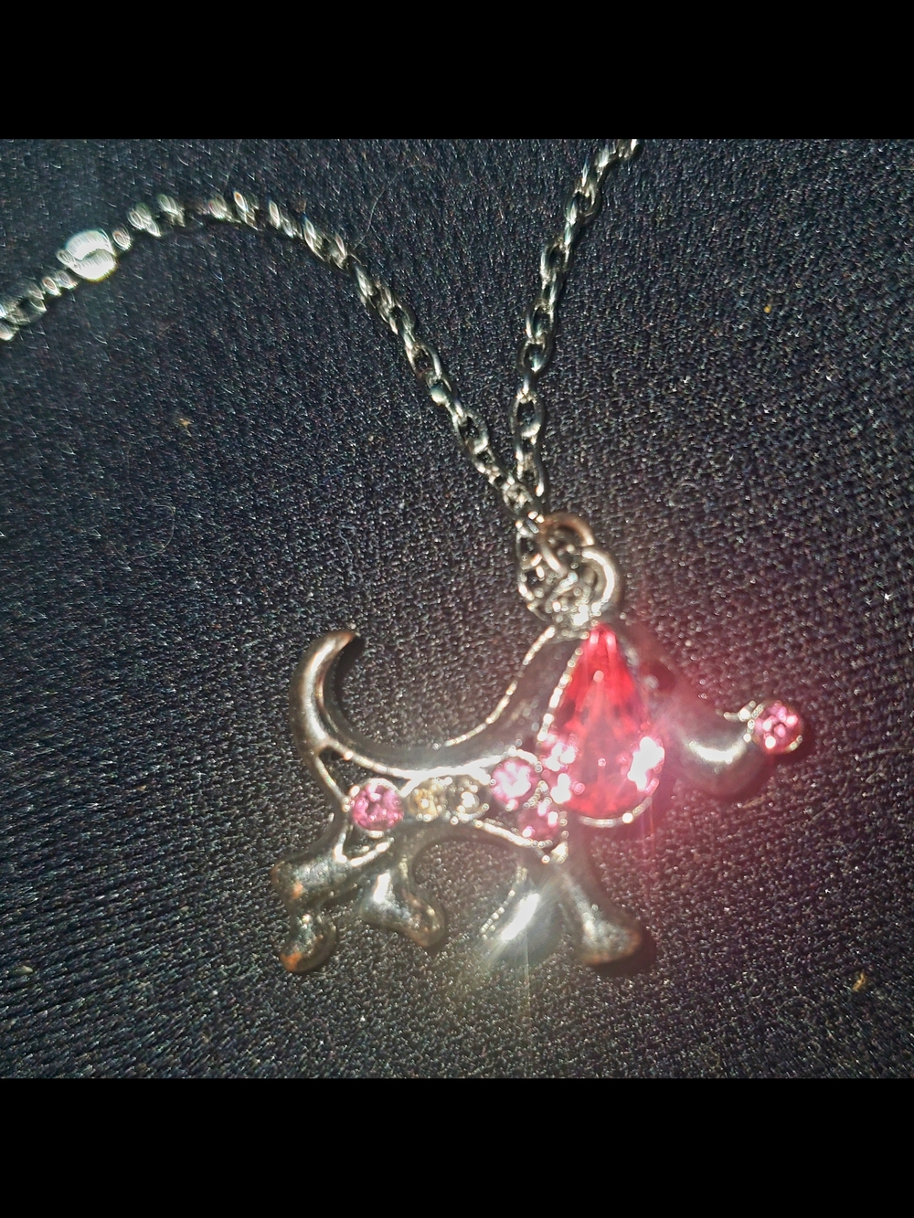 Pink Crystal Dog Pendant Necklace - Women Jewelry